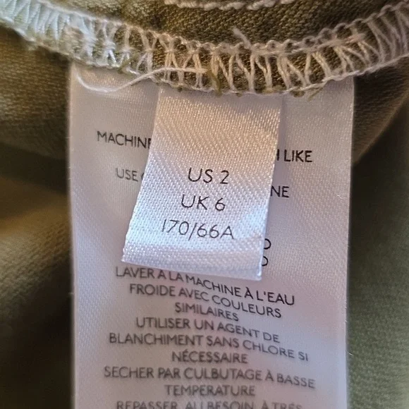 Anthropologie Jackson Army Green Tapered Utility Cargo Pants. Size 2 - Picture 9 of 9